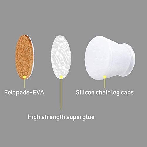Upgraded 24 PCS Chair Leg Caps with Felt Bottom, Round Square Silicone Chair Leg Protectors, Elastic Furniture Silicone Protection Cover to Prevent Floor Scratches and Reduce Noise (Translucence)