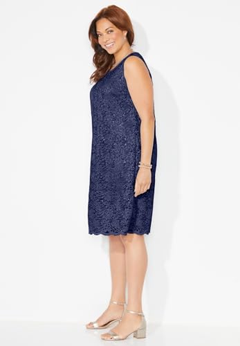 Catherines Women's Plus Size Sparkling Lace Jacket Dress3