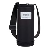サーモス マイボトルポーチ 約500ml用 ストラップ付き 肩掛け 洗濯機使用可 お名前スペース付き 水筒カバー ブラック APOｰ500 BK