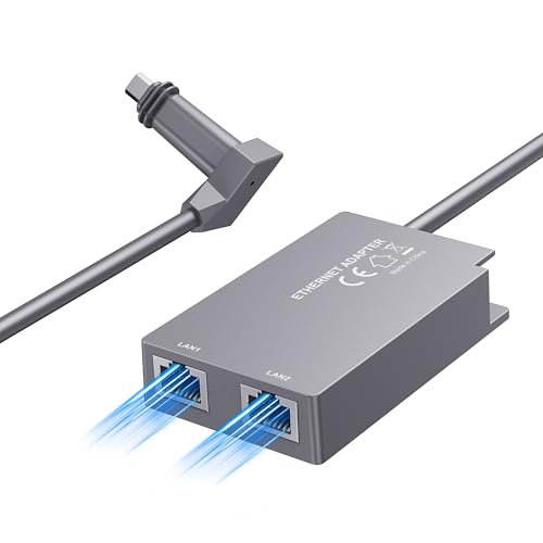 Starlink Ethernet Adapter for Starlink Gen 2, Multi Ports Adapter Starlink to RJ45 Fast&Stable Network Connection 1 to 2 [2 Devices Network Simultaneously] - Up to 1 Gbps