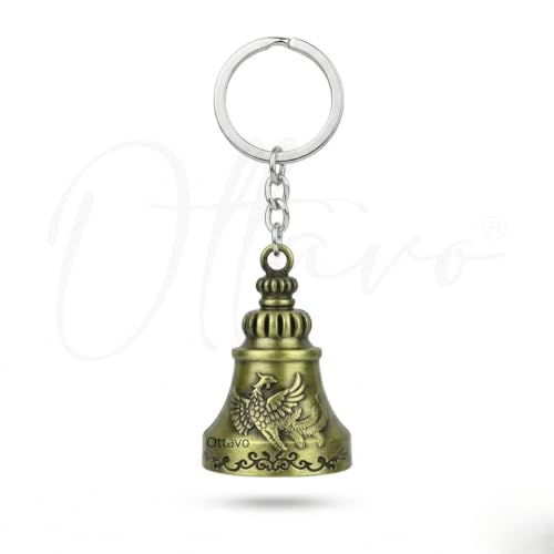Image of OTTAVO Guardian Bell Keychain, Oxidized Copper, Tibetan Style, 5 cm Height, Good Luck Charm