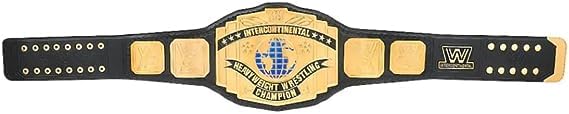 Generic Intercontinental World Heavyweight Wrestling Championship Title Belt Replica, Universal Championship Title Belt - Adult Size, Black