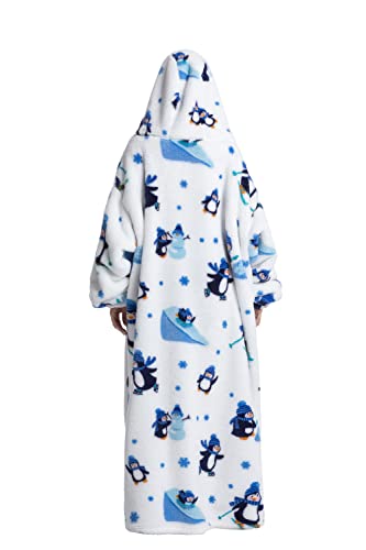 Lengthen Hoodie Blanket,Oversized Ultra Soft Warm Wearable Hooded Blanket Sweatshirt,One Size Fits All Adults Men Women - Image 2