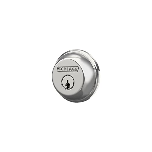 Image of Schlage Single Cylinder Front Door Deadbolt, Bright Chrome