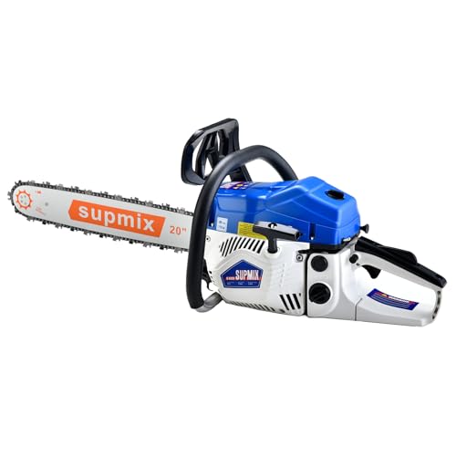SUPMIXTOOLS 62cc 20 Inch Gas Chainsaw 2-Stroke Petrol Gasoline Chain Saw for Wood Cutting Logging Yard Work