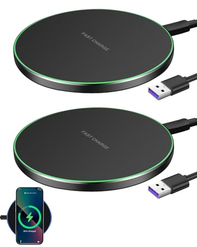 Cargador inductivo ultra rápido de 35 W, 2 unidades, inducción, cargador inalámbrico, compatible con iPhone 17/16/15/14/13/12 serie, para Samsung S25 Ultra/S24+/S23 FE Google Pixel 9/8 Pro, compatible