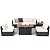Tangkula 7 Piece Patio Furniture Set with Fire Pit Table, Includes 42 Inches 60,000 BTU Propane Rectangle Fire Pit and Protective Cover, Outdoor Cushioned Sectional Sofa Set for 5 (Off White)
