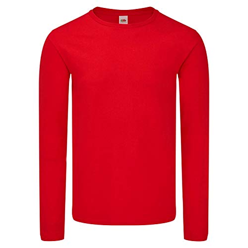Fruit of the Loom Iconic 150 Classic Long Sleeve T-Shirt, Farbe:rot,...