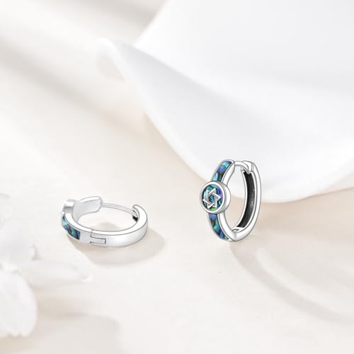 925 Sterling Silver Star of David Earrings Hoop Leverback Earrings for Women Jewish Jewelry Gifts4