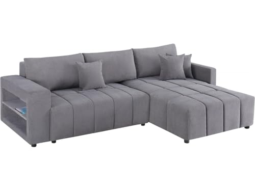 Habitat et Jardin Canapé d'angle Convertible Tissu Chenille 3 Places - Trocadero - Gris
