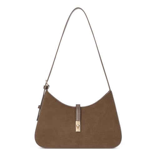 Image of CLUCI Suede Purses for Women, Shoulder Suede Bag with Adjustable Strap, Handbag Hobo Bags