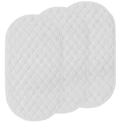 ZFIHAV Cubrecamas Lavables 3Pcs Waterproof Changing Pad Liners Washable Reusable Diapers Changing Mats Liner Bamboo Cotton Bedding(Oval White)