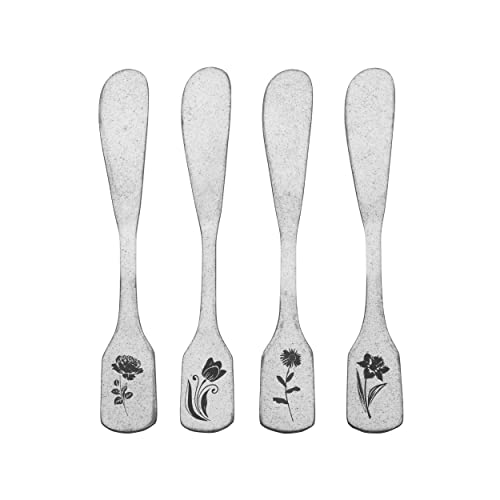 Towle Living Matte Floral Set of 4 Spreaders