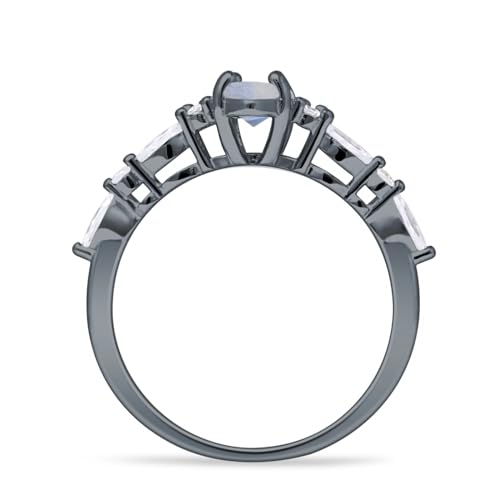 OMRANII Art Deco Marquise Natural Moonstone Vintage Style Wedding Engagement Ring Solid 925 Sterling Silver Gift For Women3