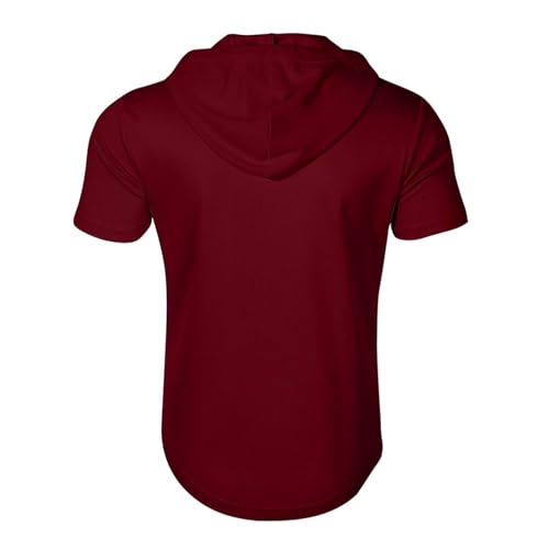 Short Sleeve Hoodies for Men Tactical Quarter Zip Hoodie Muscle Fit Lightweight Oversized Hooded Tshirts with Pocket4