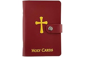 Maroon Holy Card Holder Case: A Devotional Haven for up to 40 Sacred Cards