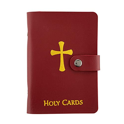 Amazing Saints Holy Card Holder Maroon Carrying Case up to 40 Cards