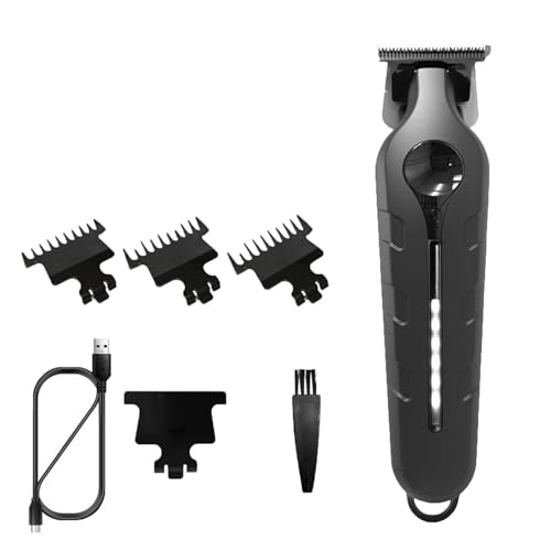 Cortapelos inalámbrico recargable con aberturas para hombres. Corte rápido y alineaciones instantáneas. Cortar Cabello (Black, 16.5X4cm)