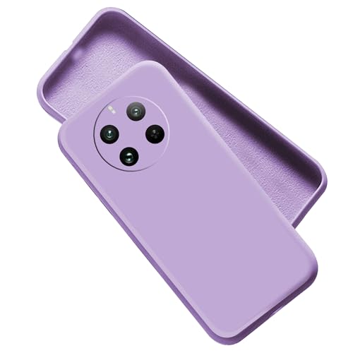 Image of A rtistque Liquid Silicone Back Cover Case for Realme 12 Pro 5G Shockproof TPU Soft Flexible with Camera Protection - Purple