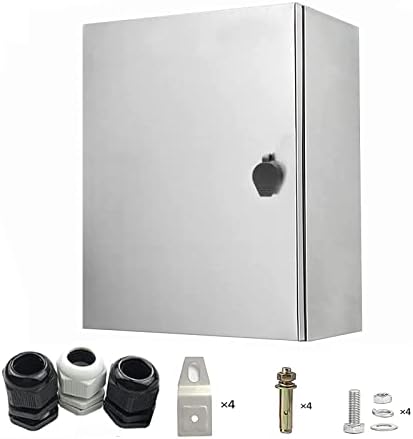 GTYORUS Stainless Steel Electrical Box Enclosure - IP65 Waterproof Metal Junction Box- Wall-Mounted Project Box with Lock, Cover and Mounting (24" x16" x 8")