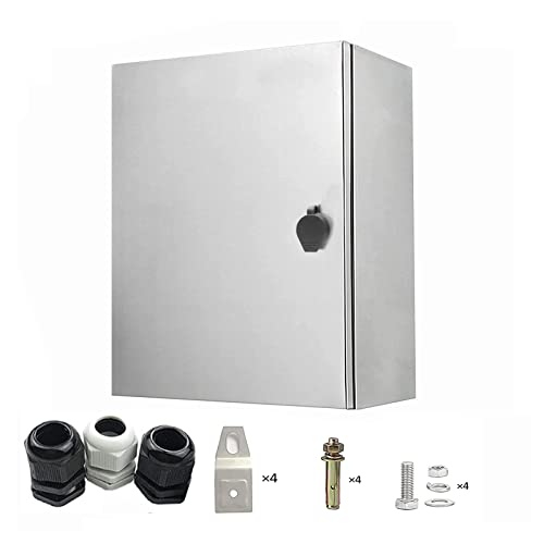 Gtyorus Stainless Steel Electrical Box Enclosure - Ip65 Waterproof Metal Junction Box- Wall-Mounted Project Box With Lock, Cover And Mounting (24" X16" X 8") #TOP2