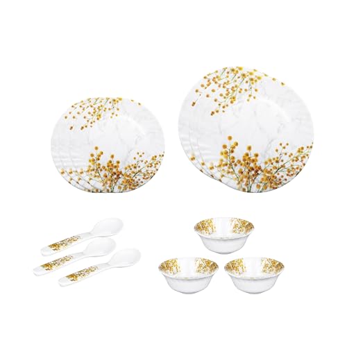 Image of Thermador Pack of 12 Melamin Dinner Set | Durable Dinner Plates | Versatile Use for Gatherings and Gifts | Ideal for Families and Entertainers | Includes 12 Plates | Orange and White | 12 Pack