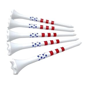 NorthPointe 3 ¼” USA Stars and Stripes American Flag Golf Tees Plastic – 100 Tees in Bulk – Patriotic