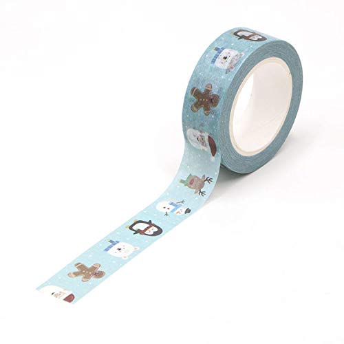 Syntego The Gingerbread Man and Friends Christmas Washi Tape Masking Self Adhesive Trim 15mm x 10 Meters