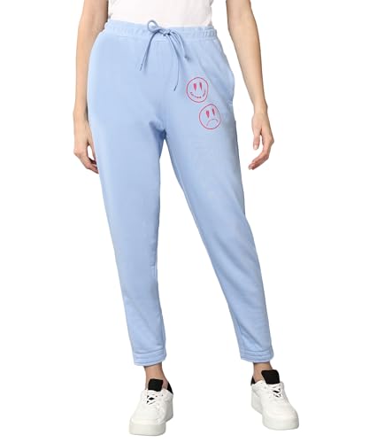 Image of Alan Jones Clothing Women's Comfort Fit Mid Rise Solid Ankle Length Cotton Track Pant