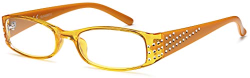 NEW VISION Occhiali da Lettura Donna Leggero, Occhiali da Lettura alla Moda, Occhiali da Vista Donna Comodo Computer Lettori per Donna NV0176 (+2.50, Amarillo)