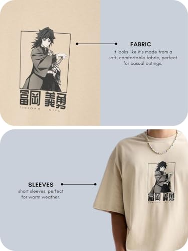Image of GRECIILOOKS Men's Cotton Blend Oversized Fit T-Shirt Half Sleeve Oversized Round Neck Longline Drop Shoulder | Colorful Printed Men t-Shirt