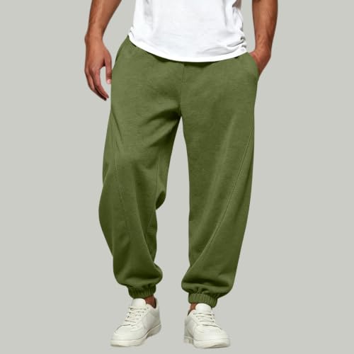Baggy Sweatpants Men Loose Seam Jogger Pants Drawstring Elastic Waist - image 2