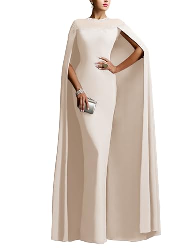 Sheath/Column Elegant Wedding Guest Dress Formal Evening Dress Stretch Fabric Floor Length Short Sleeve 2024