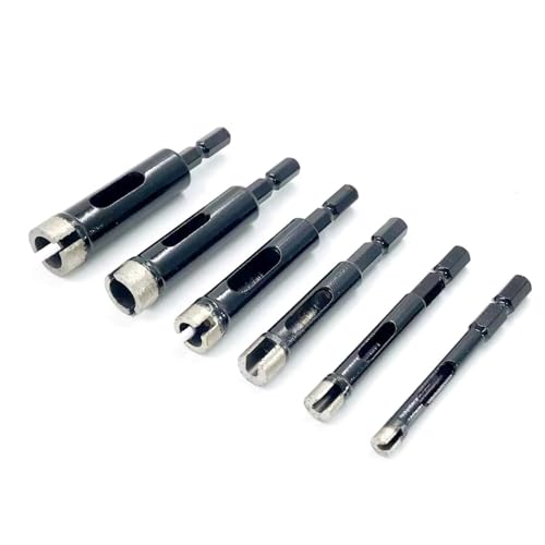 Broca de diamante hexagonal para mármol, granito, cerámica y vidrio, tamaños 6 mm, 8 mm, 10 mm, 12 mm, 14 mm y 16 mm (6 piezas) miniatura 3