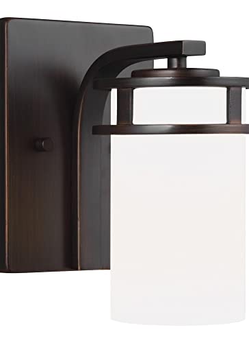 Image of Generation Lighting 4121601-05 1-Light Robie Bath Fixture Wall Lamp Chrome 4121601-05, Bathroom Light Fixture for Home Decor, Vanity Light Fixture Uses A19 Standard or LED Light Bulbs