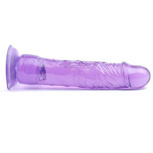 BeHorny 8.1" zuignap realistische penis dildo, paars - Afbeelding 3