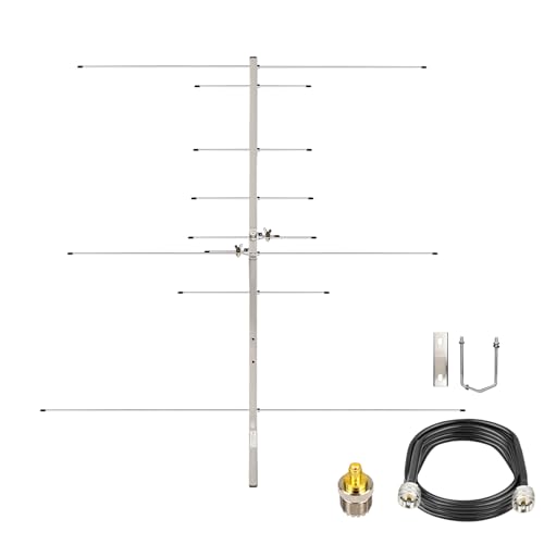 Dual Band Yagi Antenna for Ham Radio 2m 70cm VHF UHF, High Gain 8 Elements Outdoor Base Antenna with 32ft Cable for Repeater System & Mobile Radio
