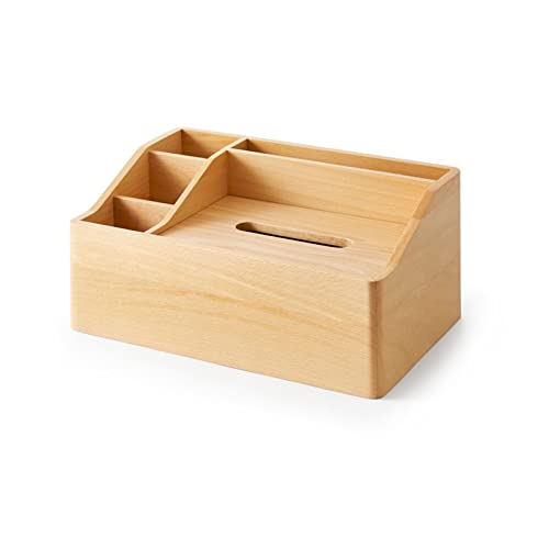 Multifunktionaler Tissue-Box-Halter Taschentuchbox-Abdeckung, moderne Desktop-Multifunktions-Taschentuch-Aufbewahrungsbox, Wohnzimmer, Büro, Schminktisch, Desktop-Aufbewahrungsbox, Holz-Taschentuchbox