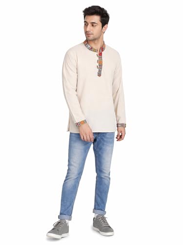 Generic The MAKKI Trends Bhutani Kurta, Beige, M - Image 6