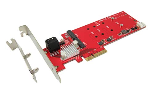 Ableconn PEXM2-2SA Dual SATA M.2 SSD-HDD Hybrid RAID Controller PCI Express Card - Support 2X M.2 NGFF SSDs + 2X SATA III (6G) Ports