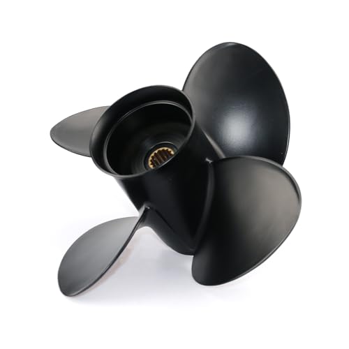 Image of CAPTAIN 4 Blades Propeller Fit Yamaha Outboard Engine t50 60hp t60 70hp f70 75hp f75 80hp f80 85hp 90hp f90 f100 115hp F115 130hp 15 Tooth Spline Prop