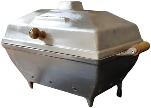 Churrasqueira Grande de Alumínio Fundido/Batido a Bafo Portátil a...