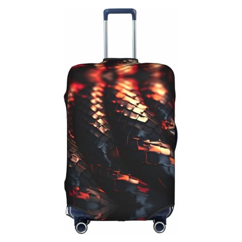 Housse de protection pour valise de voyage serpent 3D blanc taille L pour bagage de 45 à 81 cm