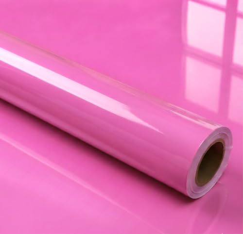 Image of Vinyl Contact Paper Decorative for Cabinets Countertops Kitchen Shelves Liner Self Adhesive Film Peel and Stick Waterproof Removable Wallpaper (Inches 24 x 118, Pink Glossy)