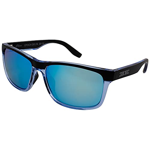 Epoch Delta Sport Polarized Sunglasses Crystal Blue Black Frame Blue Mirror Lens