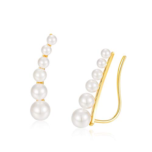Boucles d'oreilles en perles de coquille incurvées le cadeau idéal pour femme