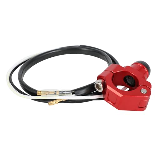 Image of JFG RACING Dirt Bike Engine Stop Start Kill Switch Button CNC with Clampable Mounting Backplate Universal for XR CRF 50 70 100 110 150 250 Dirt Pit Bike MX Motocross Supermoto Racing ATV Quad - Red