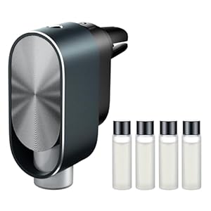Smart Car Air Freshener Diffuser – Rechargeable Car Diffuser with 3 Modes, Ultrasonic Aroma Diffuser with 4 Essential Oils, Long-Lasting Freshener for Women and Men