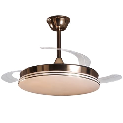 Lampe ventilateur de plafond doré Ø106 cm plafonnier LED télécommande DRW - 2
