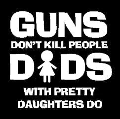 LLI Dads with Pretty Daughters | Decal Vinyl Sticker | Cars Trucks Vans Walls Laptop | White | 5.5 x 5.3 in | LLI1104